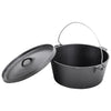 Large Camping Stew Dutch Oven Stockpot Campfire Seasoned Pot with Lid Handle NEW