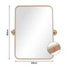 Framed Arched Mirror Wall Mounted Vanity Makeup Bedroom Glass Dressing Mirror