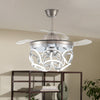 42 Inch Modern Ceiling Fan & Light 60W LED Tricolor Light Adjustable Wind Speed