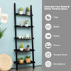 5 Tier Wooden Wall Rack Leaning Ladder Shelf Unit Bookcase Display MDF Storage