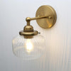 Industrial Ribbed Wall Light Kitchen Bedroom Wall Sconce Lights with 6.3” Gla...