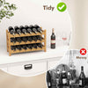 Freestanding Countertop Wine Bottle Organizer 18 Bottles Wine Rack-Natural