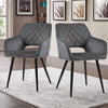 Grey Velvet Dining Chairs of 2 Dining Room Kitchen Chairs Set Modern