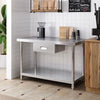 Kitchen Stainless Steel Work Table Work Top Drawer Baking Prep Adjustable Shelf
