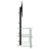 SVV Corner TV Stand 3-Tiers for 32-70 Inch Black and Silver