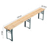 2PCS Wooden Folding Beer Bench Set Outdoor Picnic Dining Party Trestle Chairs UK