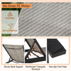 Outdoor Recliner Chair PE Rattan Patio Chaise Lounge Adjustable Backrest w/Wheel
