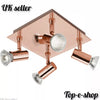 New 4 Way Ceiling LED Spot Light Fitting Kitchen GU10 Bulb Spotlight Bar Lamp UK