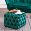 Large Velvet Fabric Tufted Pouf Stool Round/square Chesterfield Ottoman Footrest