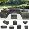 Garden Rattan Furniture Set 9 Seater Sofa Chair Dinning Table Outdoor w/Cushion