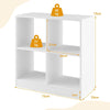 4-Cube Open Back Bookshelf 2-tier Wooden Storage Organizer Bookcase
