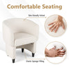 Upholstered Velvet Barrel Chair and Ottoman Set Modern Accent Armchair