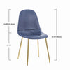 4x Blue PU Leather Dining Chairs Golden Chromed Legs Kitchen Dining Room Chairs
