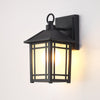 Wall-Mounted Lamp Outdoor Home Garden Path Light with Dusk to Dawn Sensor Black