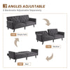 3 Seater Click Clack Sofa Velvet Mid Century Modern Couch with Solid Wooden Legs