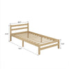 Natural Single Bed Frame, Solid Pine Wood 3ft Bed for Kid Bedroom Furniture