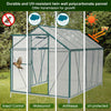 4x6/6x6/8x6/10x6FT Walk-In Greenhouse Aluminium Frame / Polycarb Panel Silver