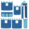 ' Loft Bed with Tower Blue 90x200 Solid Wood Pine Q0V1