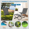 Patio Folding Sling Chair Outdoor Portable Lounge Chair w/Footrest&Cushion