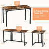 Kitchen Space-Saving Dinette 4-Piece Dining Table Set-Coffee