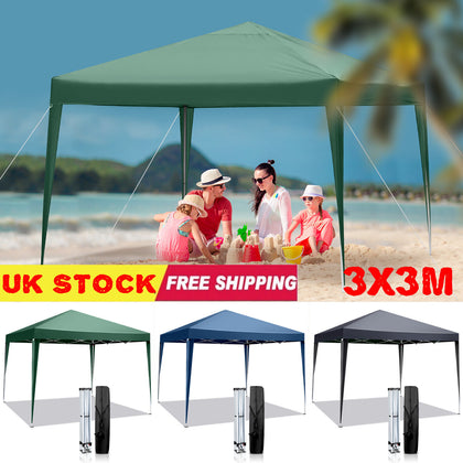 3m x 3m Garden Heavy Duty Pop Up Gazebo Marquee Party Tent Wedding Canopy New