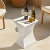 FATIVO Concrete Side Table Square Terrazzo Coffee Table Weather-Resistant Porch