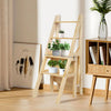 4 Steps Ladder Folding Step Ladder Chair, Bamboo Stool for Storage & Decoration