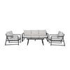 Metal Garden Furniture Set Corner Sofa Glass Table Patio 5 Seater Armchairs Sofa