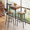 Vintage Breakfast Bar Table Wood Metal Bar Table with Drawer Power Outlet 60*60