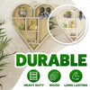 Wooden Heart Shaped Floating Wall Shelf Natural Hanging Display Unit Storage