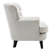 Upholstered Linen Armchair Stud Button Back Fireside Chair Lounge Sofa Wood Legs