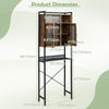 Over-The-Toilet Storage Cabinet Freestanding Bathroom Organizer W/ 2 Mesh doors
