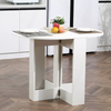 Drop Leaf Dining Table Space Saving Folding Kitchen Desk White Modern Compact
