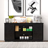Sliding Barn Door Sideboard Storage Cabinet Coffee Bar TV Stand Farmhouse Style