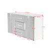 Modern Cabinet Sideboard Buffet Cupboards 3 Drawers 2 Doors with RGB LED Lights