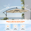 3m Banana Garden Parasol Sun Shade Patio Hanging Umbrella Cantilever 32 LED