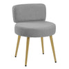 Modern Linen Padded Chair Dressing Table Seat Furniture with Golden Metal Legs
