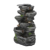 Solar Power Fountain Waterfall LED Water Feature Vertical Slate Statues &Panel