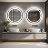 Fogless Round LED Bathroom Mirror Frameless Wall Mount Dustproof Memorize Mirror