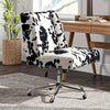 Ergonomic Home Office Chair Cow Print Fabric Executive Swivel Computer Desk Seat