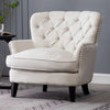 Large Button Tufted Tub Armchair Linen/Velvet Lounge Sofa Cuddle Chair Stool Set