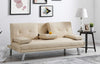 Sofa Bed Faux Leather with Cup Holders 2 Seater Click Clack Living Room Recliner
