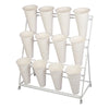 3-Tier Mobile Flower Plant Display Stand Shelf W/ Buckets for Flower Shop Garden