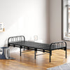 Guest Dorm Single Sleeper Folding Bed Steel Frame Base Curved Headboard Portable