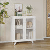 Sideboard Kitchen Buffet Cupboard Console Table with Glass Doors Cabinet 2 Shelf