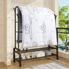 Heavy Duty Metal Double Rail Clothes Garment Hanging Rack Shelf Display Stand UK