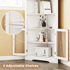 171cm Tall Corner Cabinet Space-saving Triangular Buffet Cabinet White