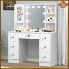 Large Dressing Table With Hollywood LED Mirror Drawer Shelves Vanity Makeup Desk