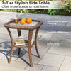 3 Pcs Patio Rattan Bistro Set 360° Swivel Outdoor Rocking Chairs-White