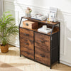 Industrial Rustic Wood Storage Cabinet Fabric Chest Of Drawer Bedroom Dresser